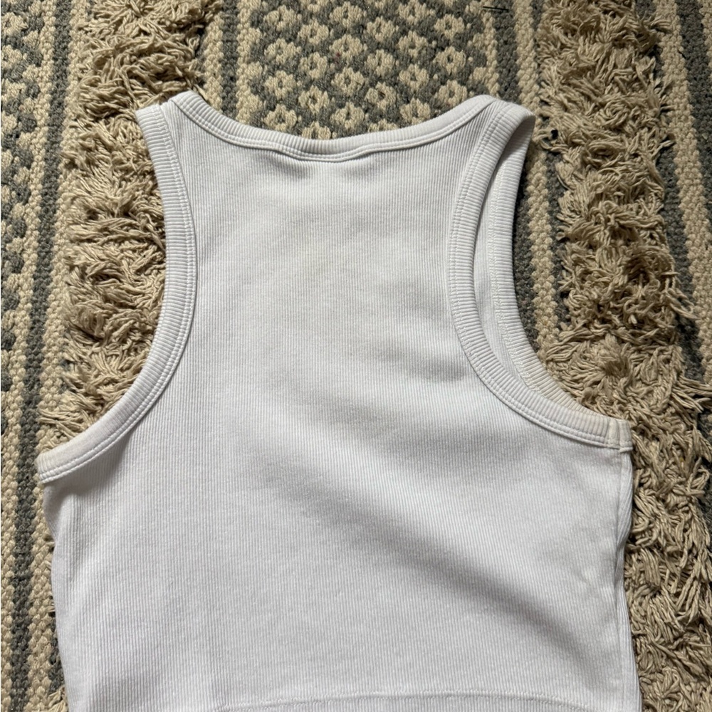 H&M White Ribbed Cropped Tank - Picture 2 of 2